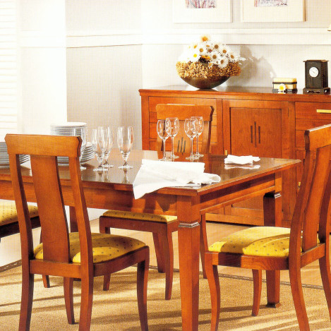 APARADOR ALCALÁ 3P. GRANDE MESA COMEDOR ALCALÁ RECTG. EXT. SILLA ALCALÁ